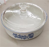 Pfaltzgraff round bowl with clear cover. Approx