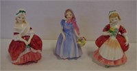 Three Royal Doulton lady figurines