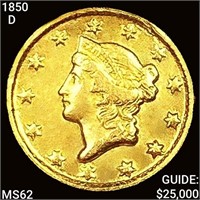 1850-D Rare Gold Dollar UNCIRCULATED