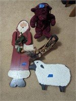 Santa Decoration, Bear in Chair, Sheep,