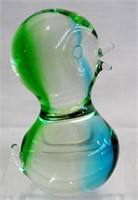 Mid Century Chalet Art Glass Paperweight Duck