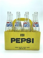 (8) Vintage Pepsi Pint Bottles and Yellow Bottle