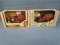 2 New In Box ERTL Budweiser Die-Cast Banks