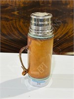 single Aladdin thermos in leather case