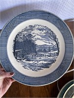 Antique Currier & Ives 12" Chop Plate