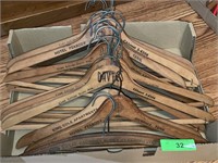 VINTAGE WOODEN ADVERTISING CLOTHES HANGERS