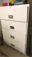 Four drawer metal tool cabinet and contents