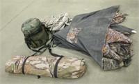 (2) GROUND BLINDS, WITH COOLER SEAT AND BACK PACK
