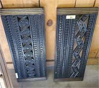 PAIR OF WOODEN AFRICAN ART WALL HANGINGS