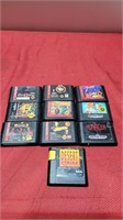 10 sega game cartridges