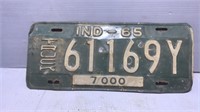 Indiana - 65 truck license plate