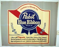 Vintage Pabst Blue Ribbon Corticated Paper Sign