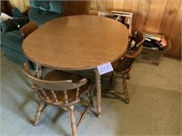 Wood Drop leaf table & 6 chairs