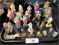 Chalkware Snow White/7 Dwarf Figures, Cast Iron