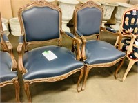 CHATEAU D’AX SPA Armchairs w/ navy leather X 2