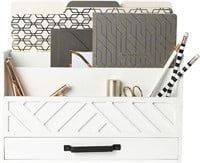 Mail Organizer Countertop Kitchen - White Wood
