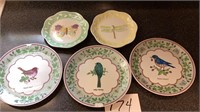 5 decorative wall plates 3 with the birds are