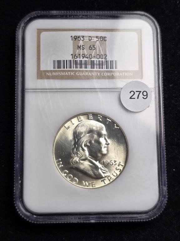 1963D Ben Franklin Half Dollar NGC MS65