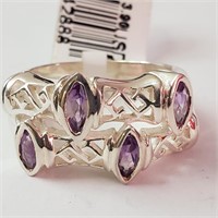 $220 Silver Amethyst Ring