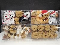 Lot of Beanie Babies in Display Cases