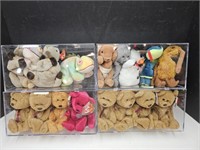 Lot of Beanie Babies in Display Cases