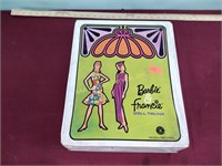 Barbie and Francie doll trunk with dolls and