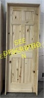 32" Right Hand 6 Panel Knotty Pine Interior Door