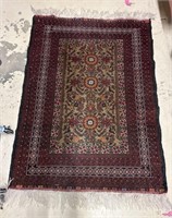 Maroon and Black Area Rug