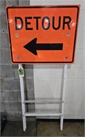 Reflective Detour Sign, One Sided With Stand