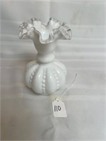 Vintage Fenton Silvercrest Milk Glass Vase