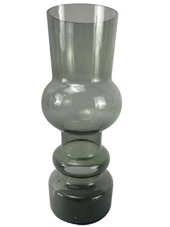 MCM Handblown Smokey Gray Vase