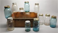 Dovetailed Box full of Canning Jars