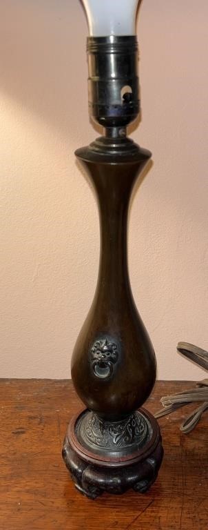 C. 1920 Art Nouveau Bronzed Baluster Lamp