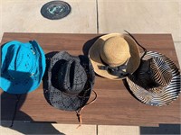 Four cowboy hats