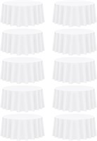 YMHPRIDE 10 Pack White Tablecloth  120 Inch Round