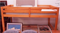Maple bunk bed with mattresses, ladder and