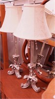 Pair of silver contemporary table lamps with