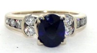 Jewelry 2.28 Ct Diamond & Sapphire 18K Ring