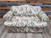 SEALY POSTURE ROYALE FLORAL HIDE-A-BED LOVESEAT