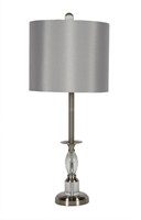 Lamp Glass Oval with Brushed Silver base