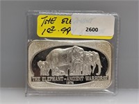 1oz .999 Silver 1974 Elephant Art Bar