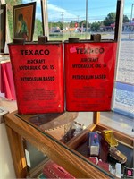 2 Texaco Aircraft Oil Cans