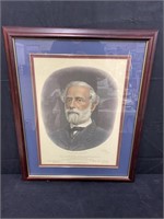 Robert E Lee Colored Engraved Portrait 1870 Litho
