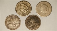 ying Eagle and Indian Head Cents (57,58,59,59)