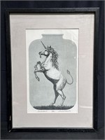 Pencil-signed, framed, embossed lithograph