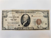 1929 $10 Reserve Bank FR-1860b New York