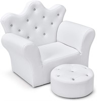 $72  Costzon Kids Sofa with Ottoman  White PVC