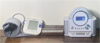 Alarm clock/weather radio/blood pressure machine