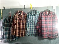 Men's Flannel Shirts Size Medium, 2 Large and 1