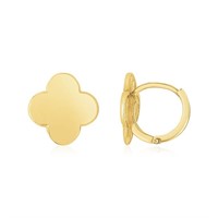 14k Gold Polished Clover Stud Earrings